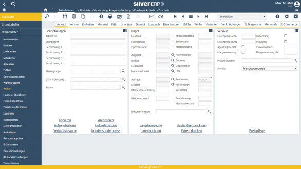 Verkaufsabwicklung im Cloud-ERP-System SilverERP, dem online ERP-System für kleine und mittelständige Unternehmen