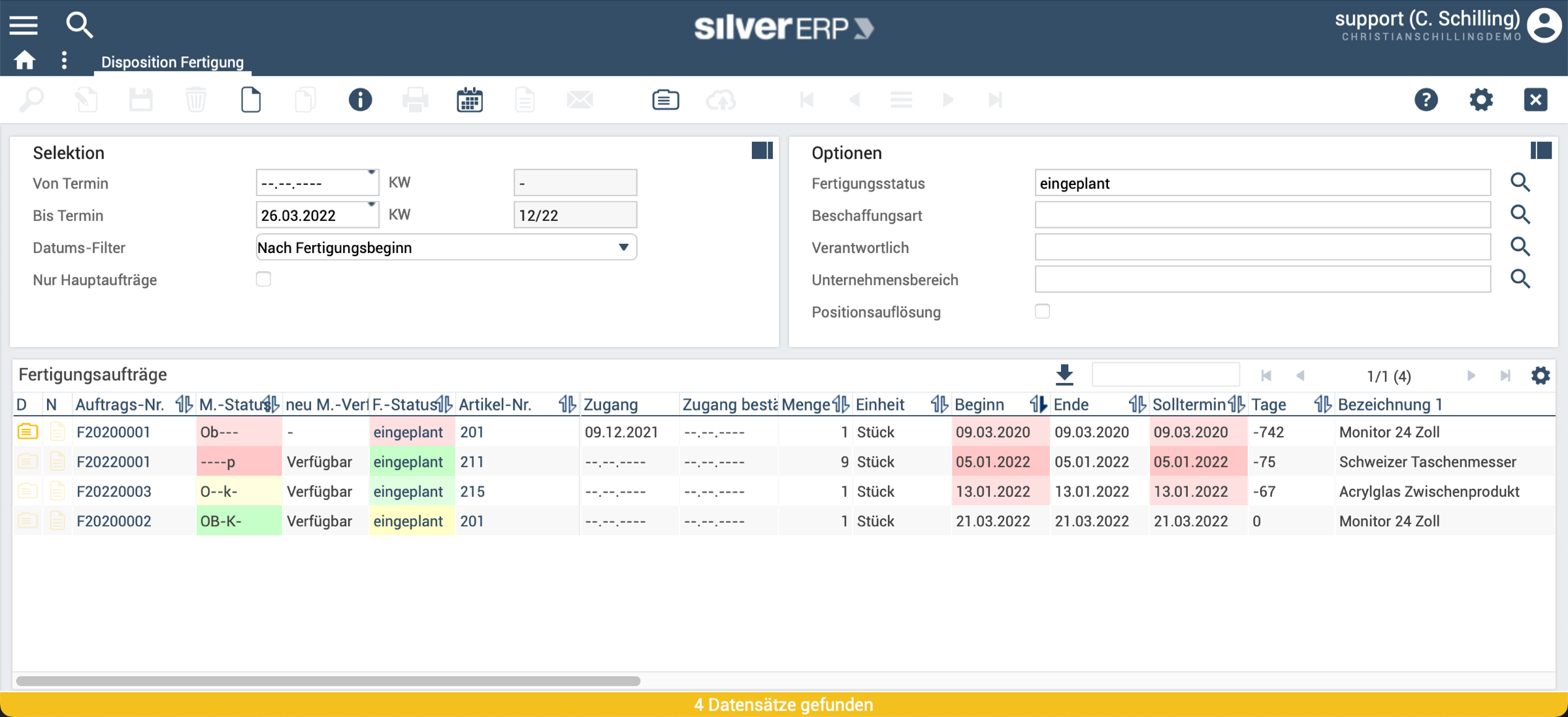SilverERP Fertigung – ERP Software für die Fertigung