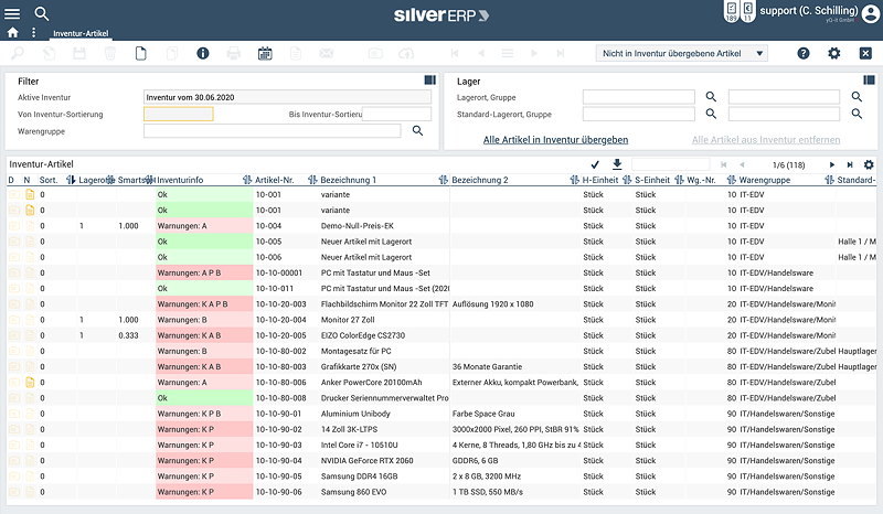 Online-ERP Inventur